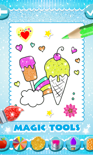 Glitter Ice Cream Coloring For Kids game picture 10 download