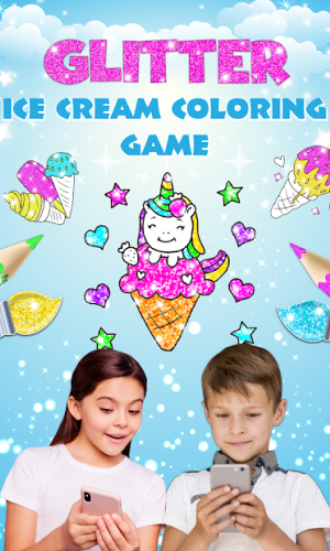 Glitter Ice Cream Coloring For Kids game picture 11 download