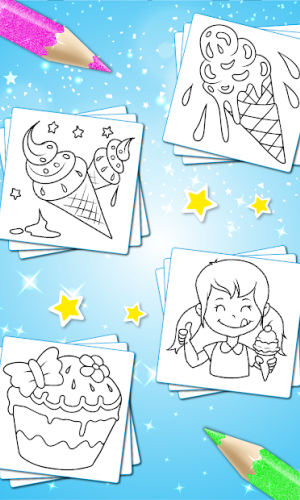 Glitter Ice Cream Coloring For Kids game picture 12 download