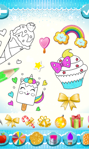 Glitter Ice Cream Coloring For Kids game picture 15 download