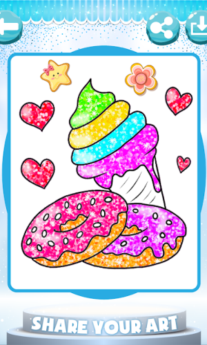 Glitter Ice Cream Coloring For Kids game picture 16 download