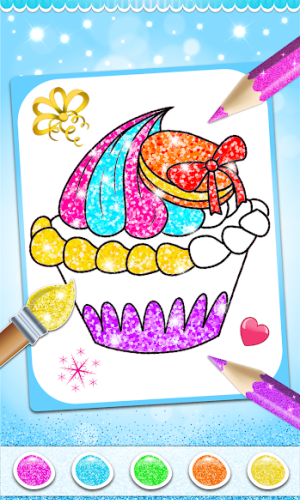 Glitter Ice Cream Coloring For Kids game picture 2 download