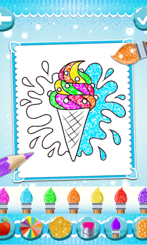 Glitter Ice Cream Coloring For Kids game picture 22 download