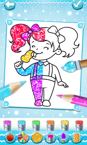 Glitter Ice Cream Coloring For Kids game picture 3 download