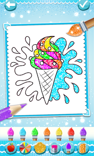 Glitter Ice Cream Coloring For Kids game picture 4 download