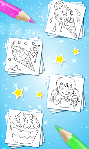 Glitter Ice Cream Coloring For Kids game picture 5 download