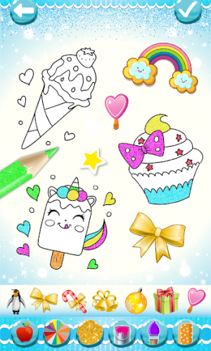 Glitter Ice Cream Coloring For Kids game picture 7 download