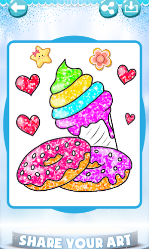Glitter Ice Cream Coloring For Kids game picture 8 download