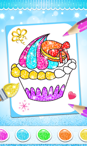 Glitter Ice Cream Coloring For Kids game picture 9 download